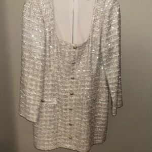 Gianni Bini Cream Sequin Midi Dress